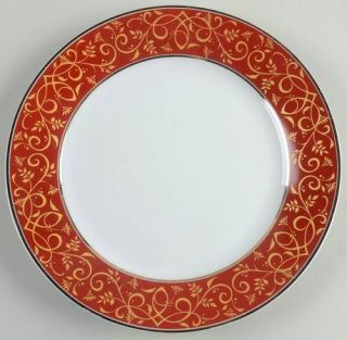 JCPenney Chambour Red Salad Plate, Fine China Dinnerware   Chris Madden,Yellow F