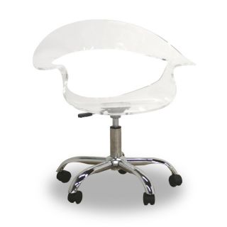 Baxton Studio Crystal Swivel Office Chair Multicolor   CC 026A CLEAR