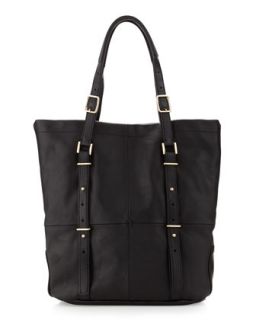 Wheeler Paneled Leather Tote Bag, Black